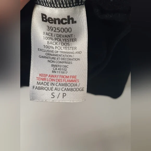 Men's black Bench black/white hoodie - size small - Picture 4 of 5